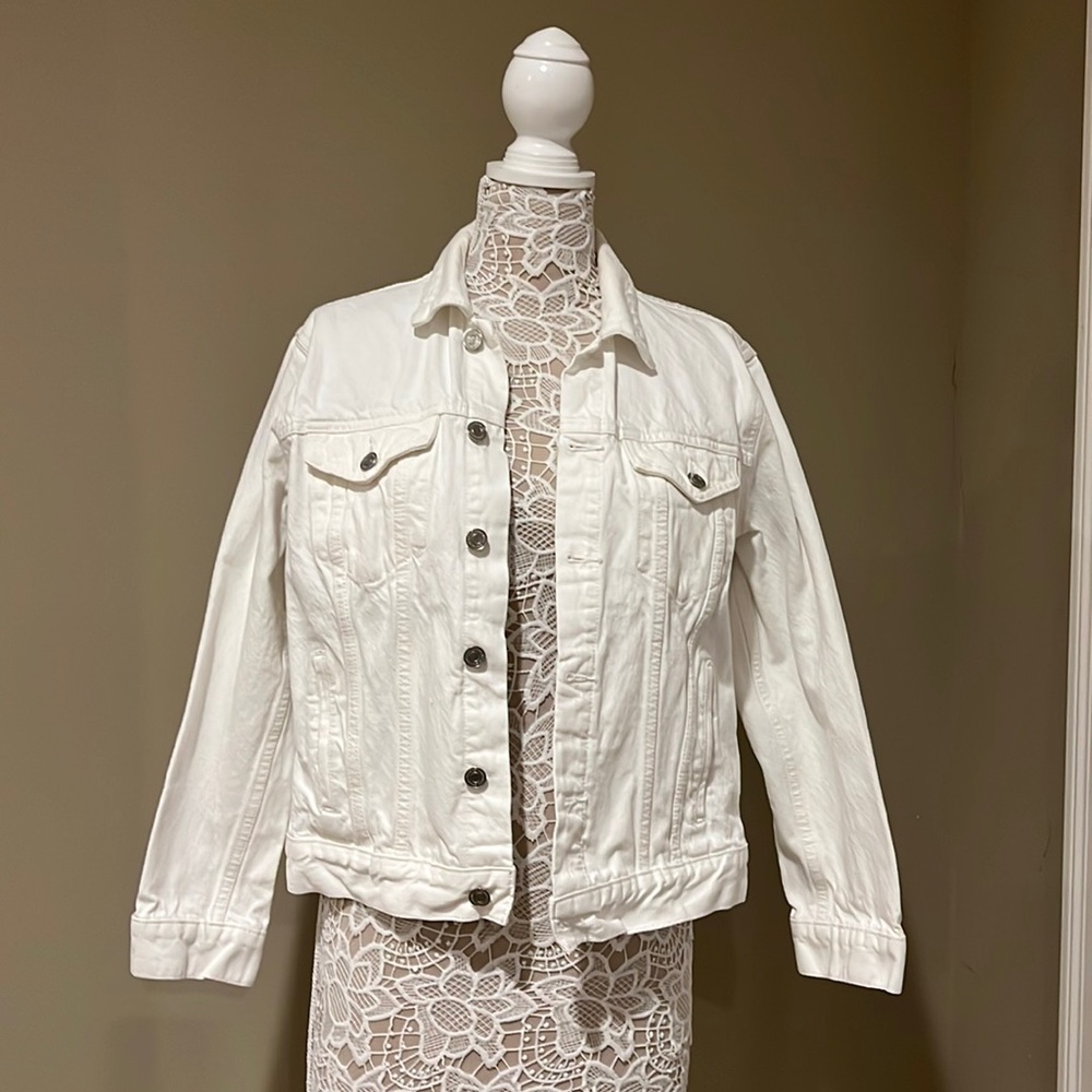 GUC - Lucky Brand XL - White Tomboy Trucker Jean Jacket